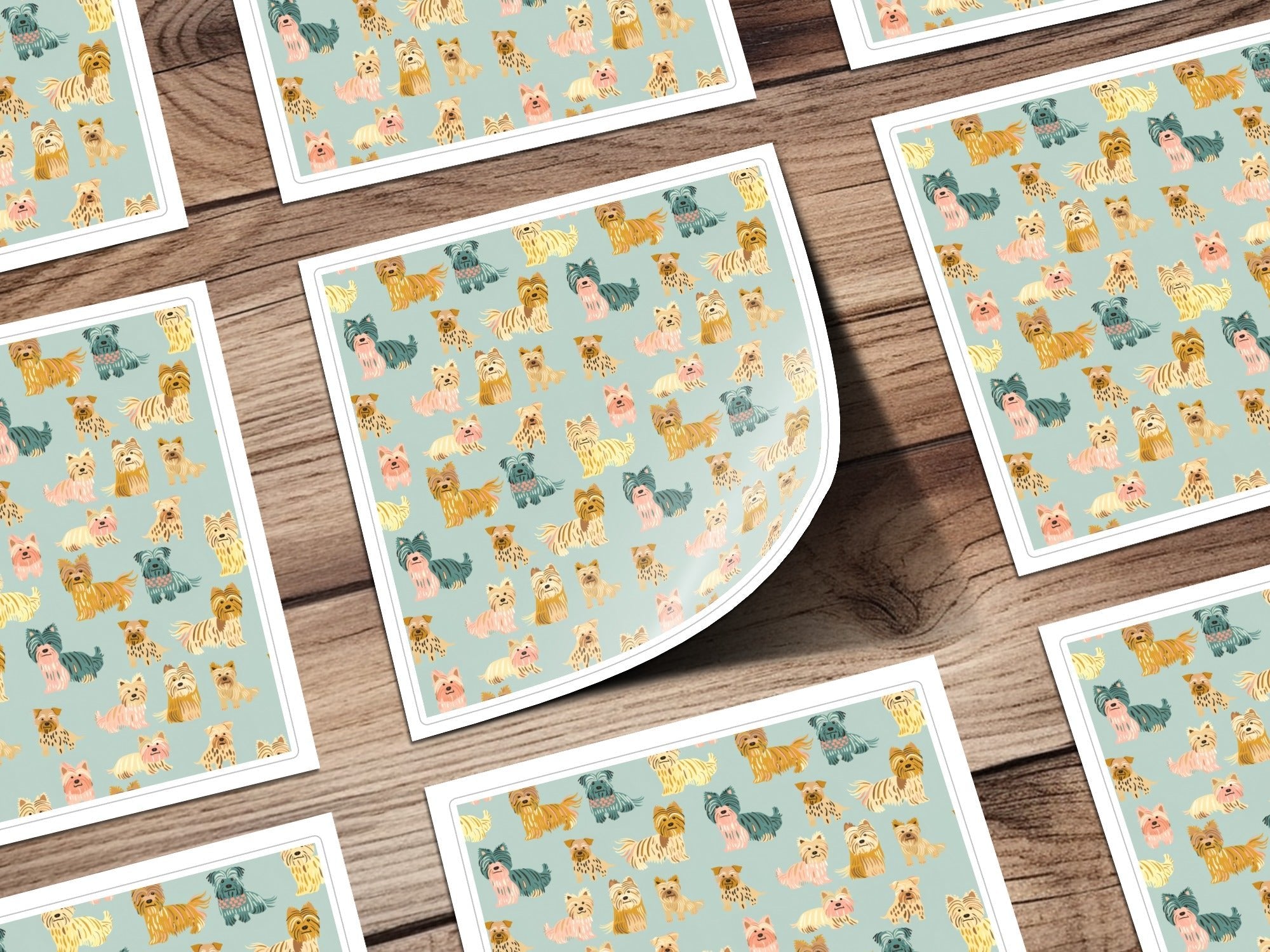 Yorkshire Terrier Seamless Pattern Digital Paper, Dog Breed Pattern Download, Cute Puppy Fabric Design, Pet Lover Background, Kids Digital